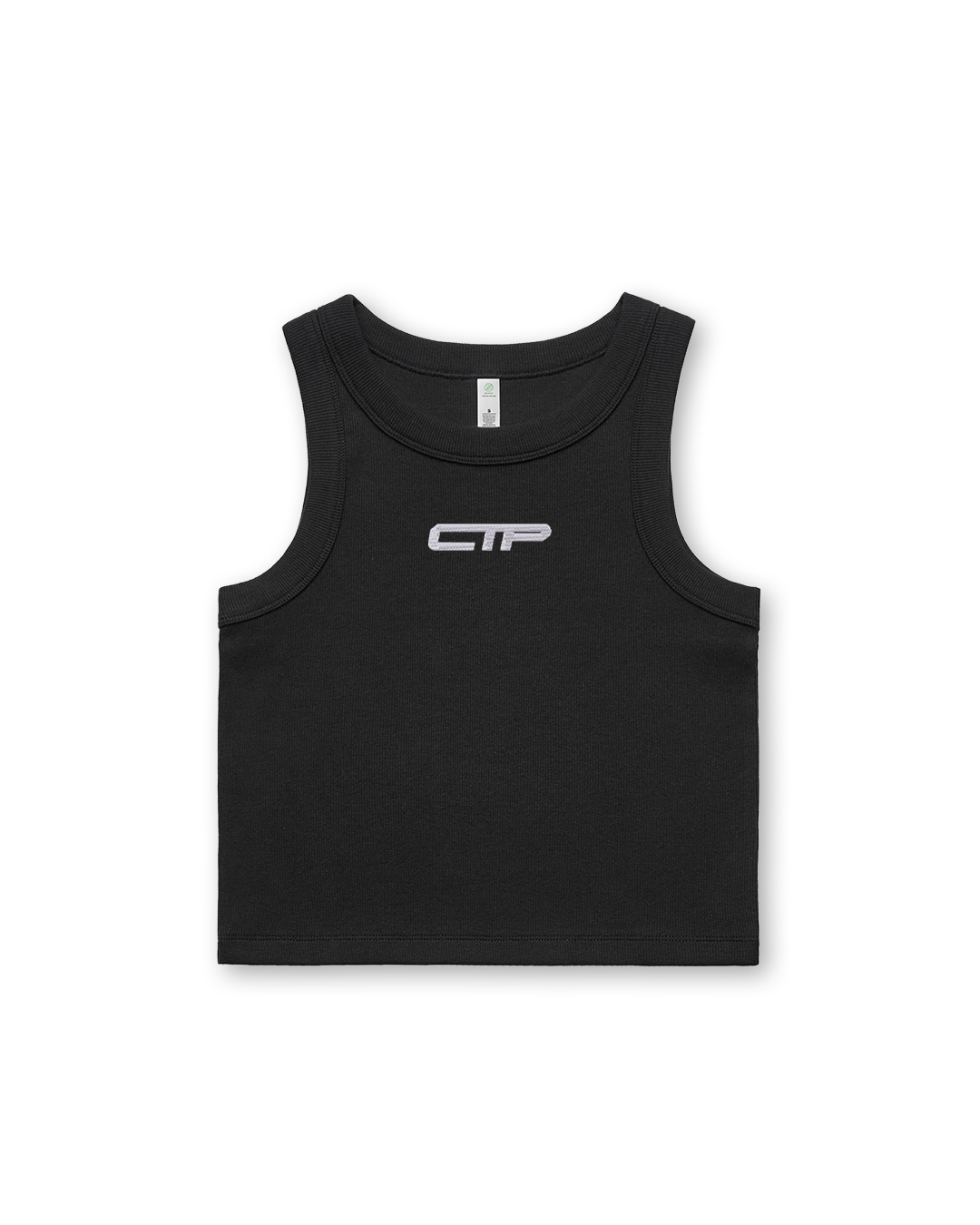 RIB CROP TANK IN BLACK