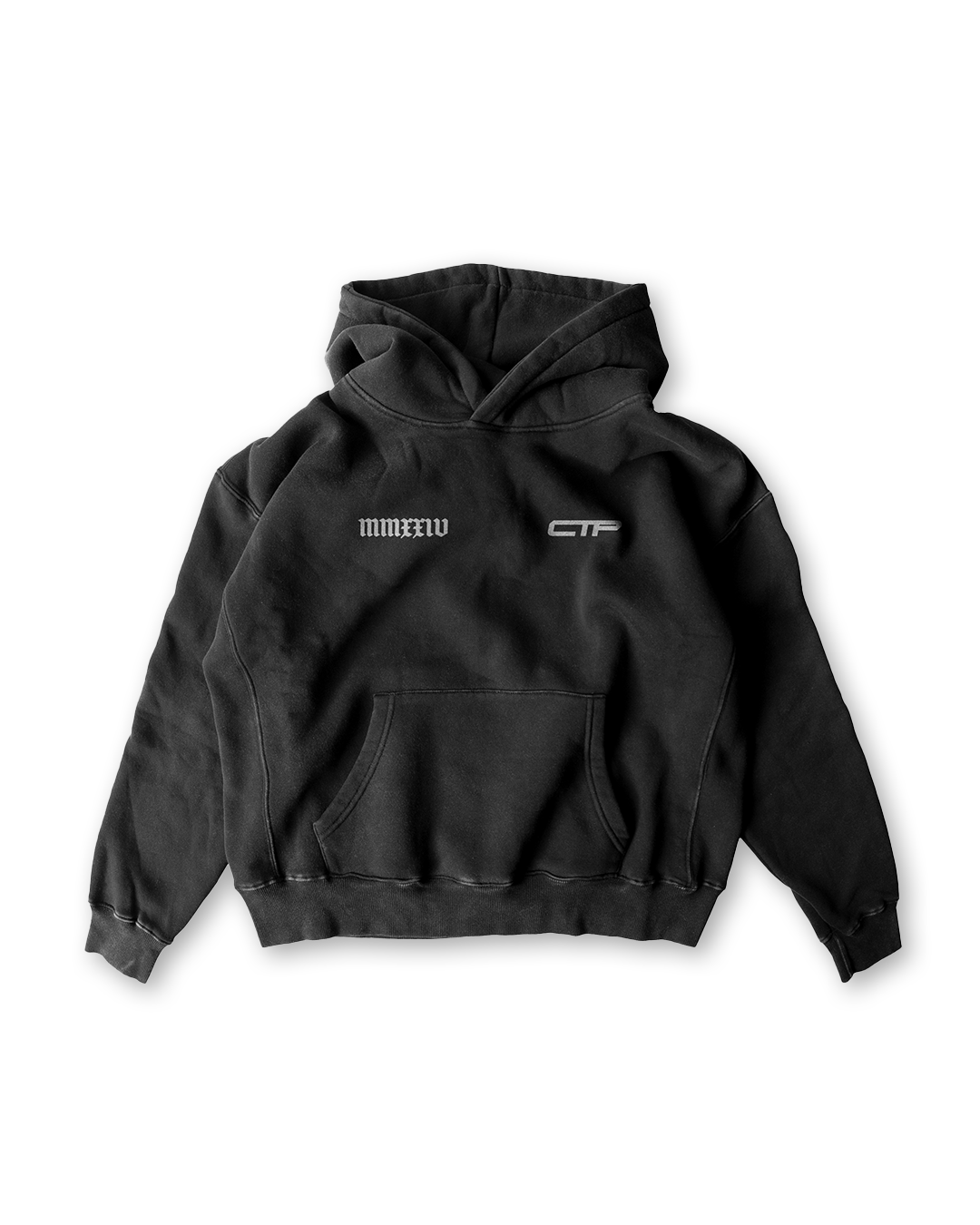MMXXIV EMBROIDERED HOODIE IN BLACK