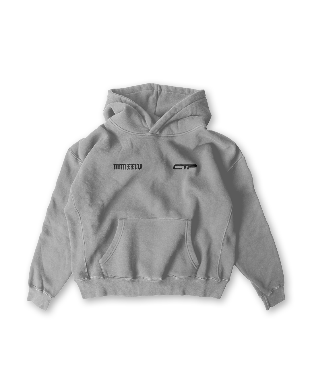 MMXXIV EMBROIDERED HOODIE IN STEEL MIST
