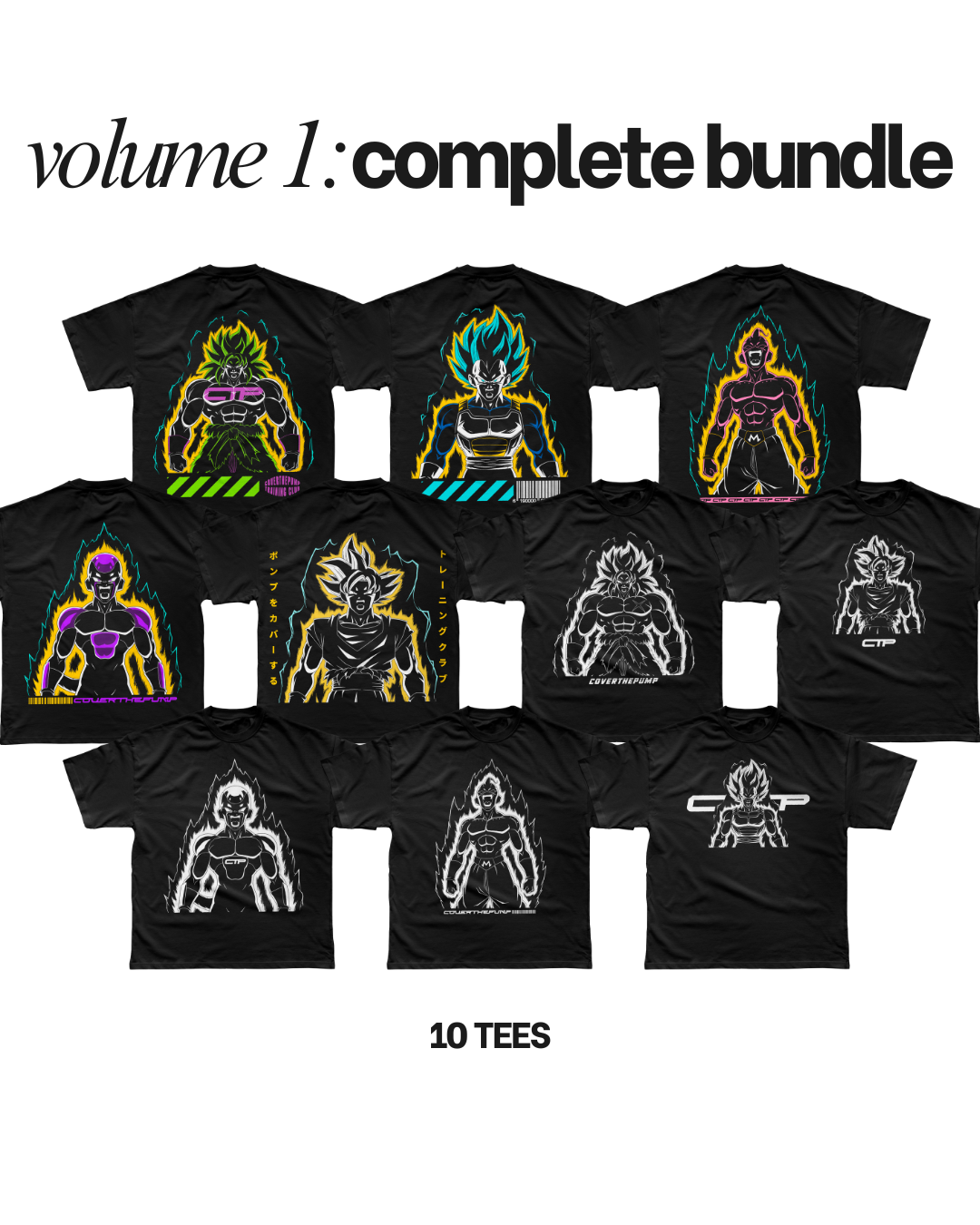 CTP x DBZ: Volume 1 Complete Bundle (10 Tees) COVERTHEPUMP