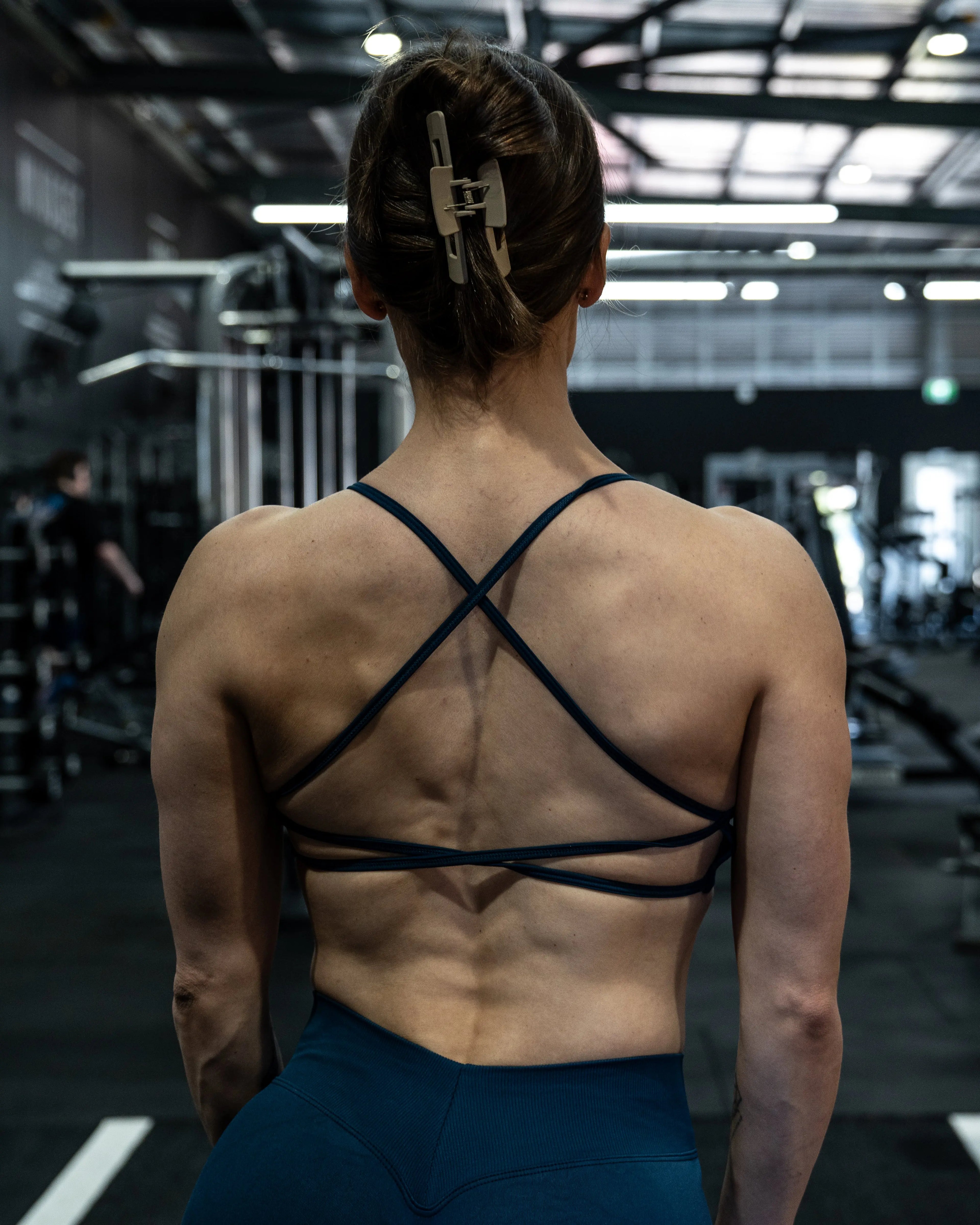 CTP “ELECTRA” SEAMLESS SPORTS BRA IN SAPPHIRE COVERTHEPUMP