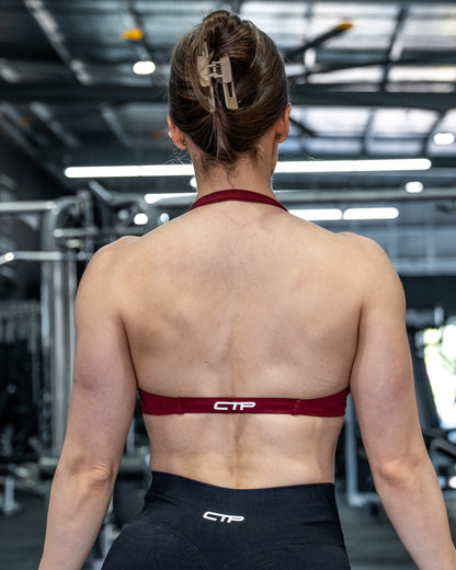 CTP “VEGA” SEAMLESS TWIST BRA IN CRIMSON