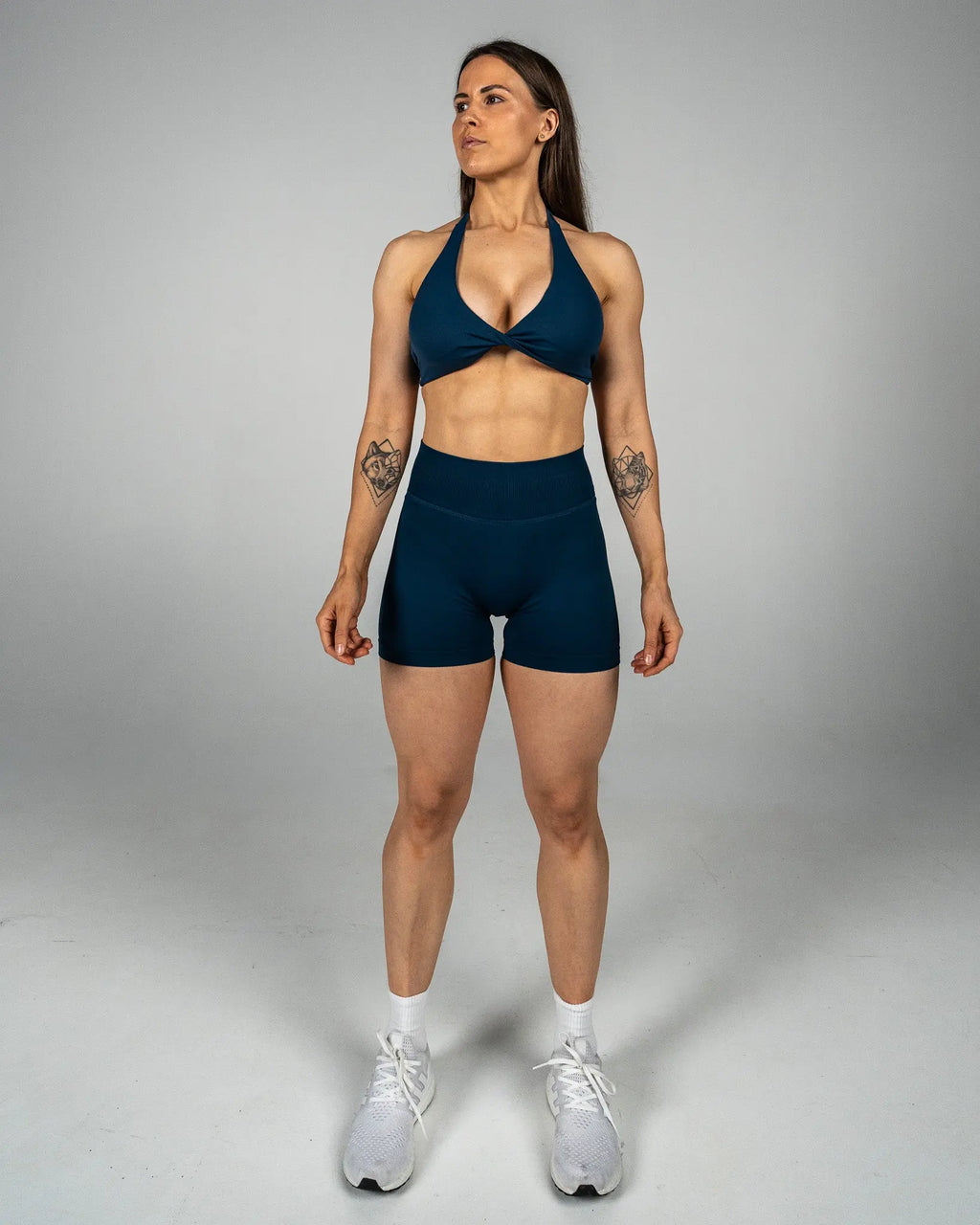 CTP “VEGA” SEAMLESS SCRUNCH SHORTS IN SAPPHIRE COVERTHEPUMP