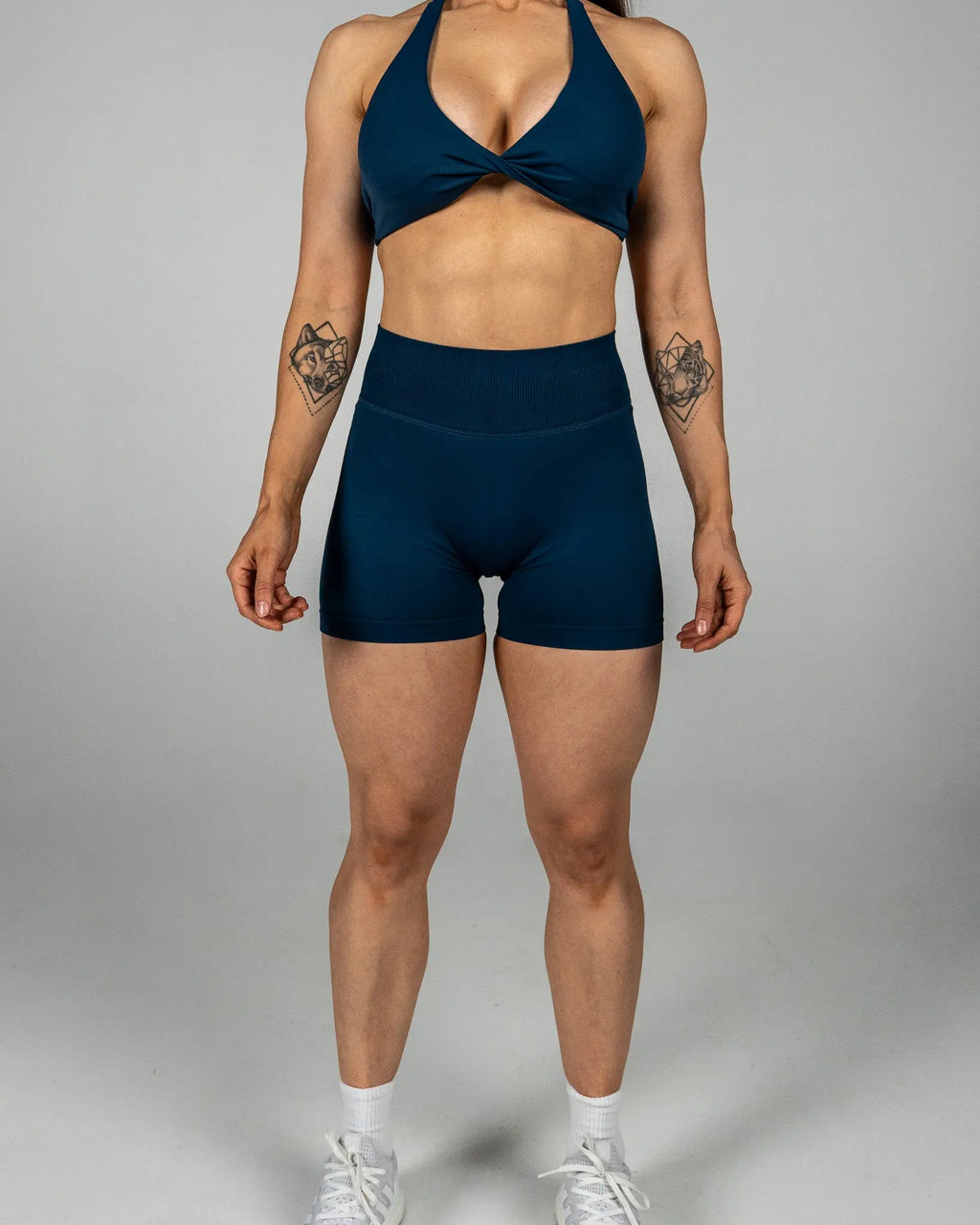 CTP “VEGA” SEAMLESS SCRUNCH SHORTS IN SAPPHIRE COVERTHEPUMP