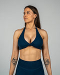 CTP “VEGA” SEAMLESS TWIST BRA IN SAPPHIRE COVERTHEPUMP
