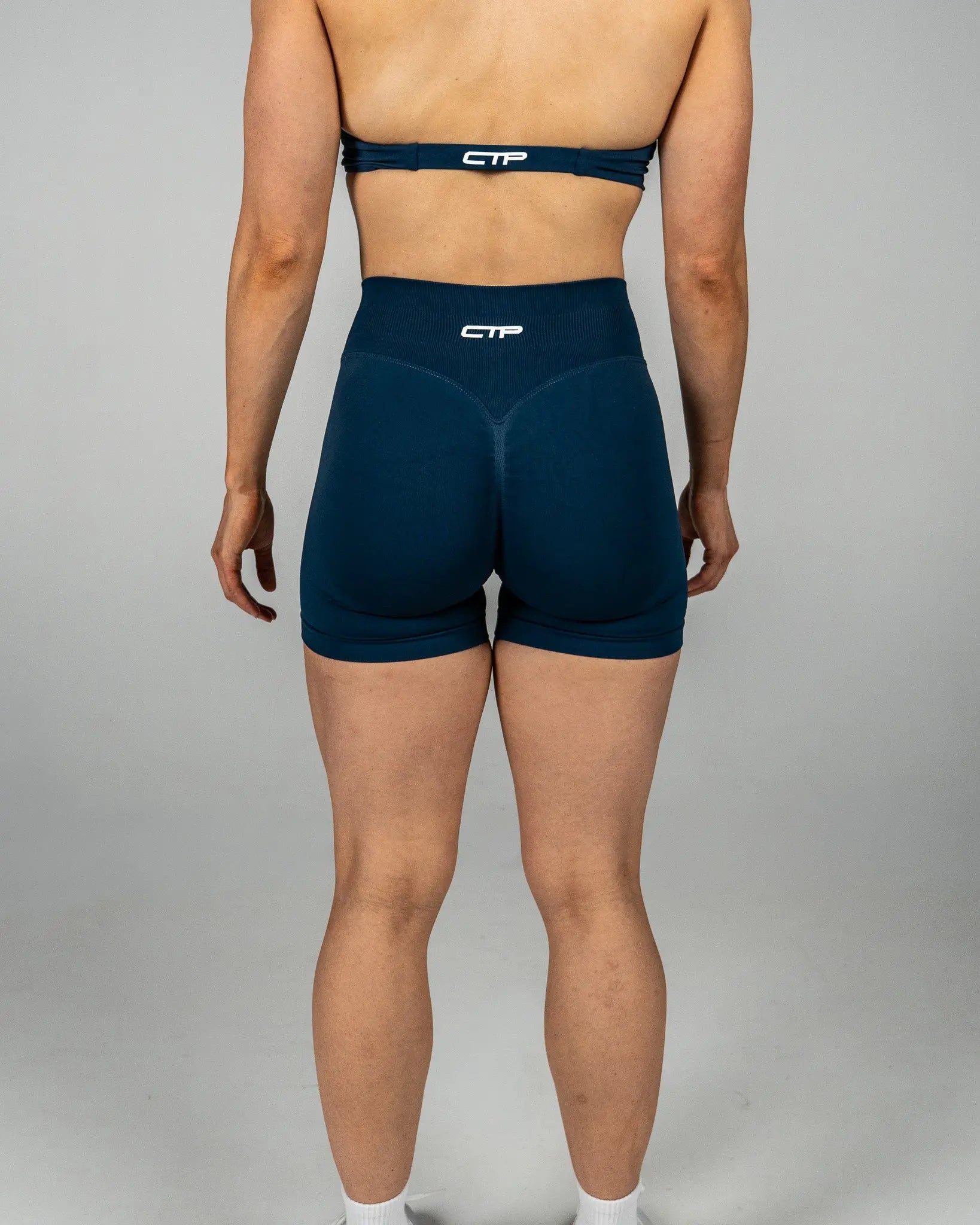 CTP “VEGA” SEAMLESS SCRUNCH SHORTS IN SAPPHIRE COVERTHEPUMP