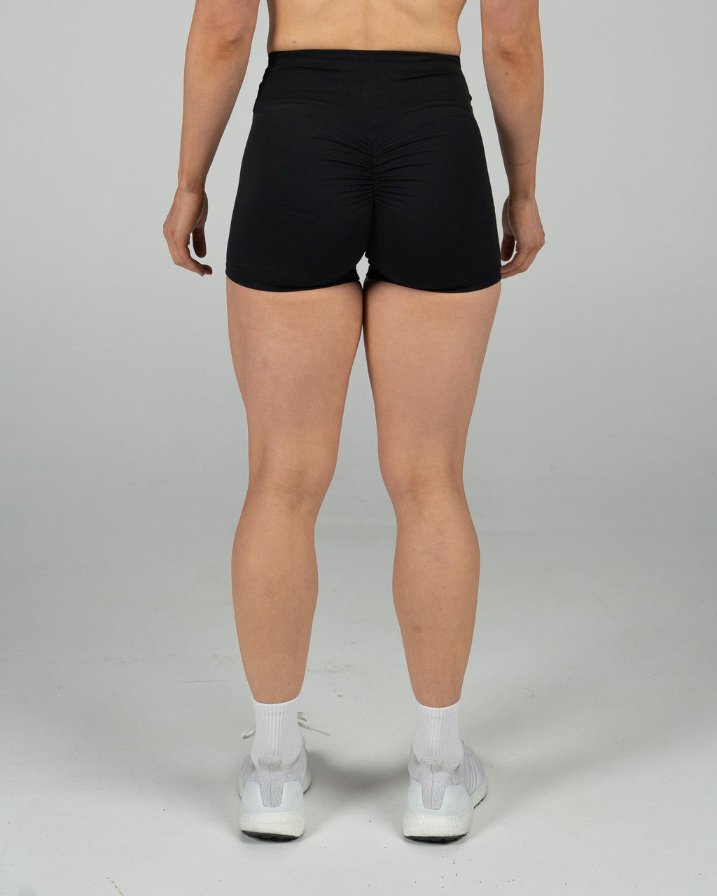 CTP “NOVA” SCRUNCH SHORTS IN RAVEN COVERTHEPUMP