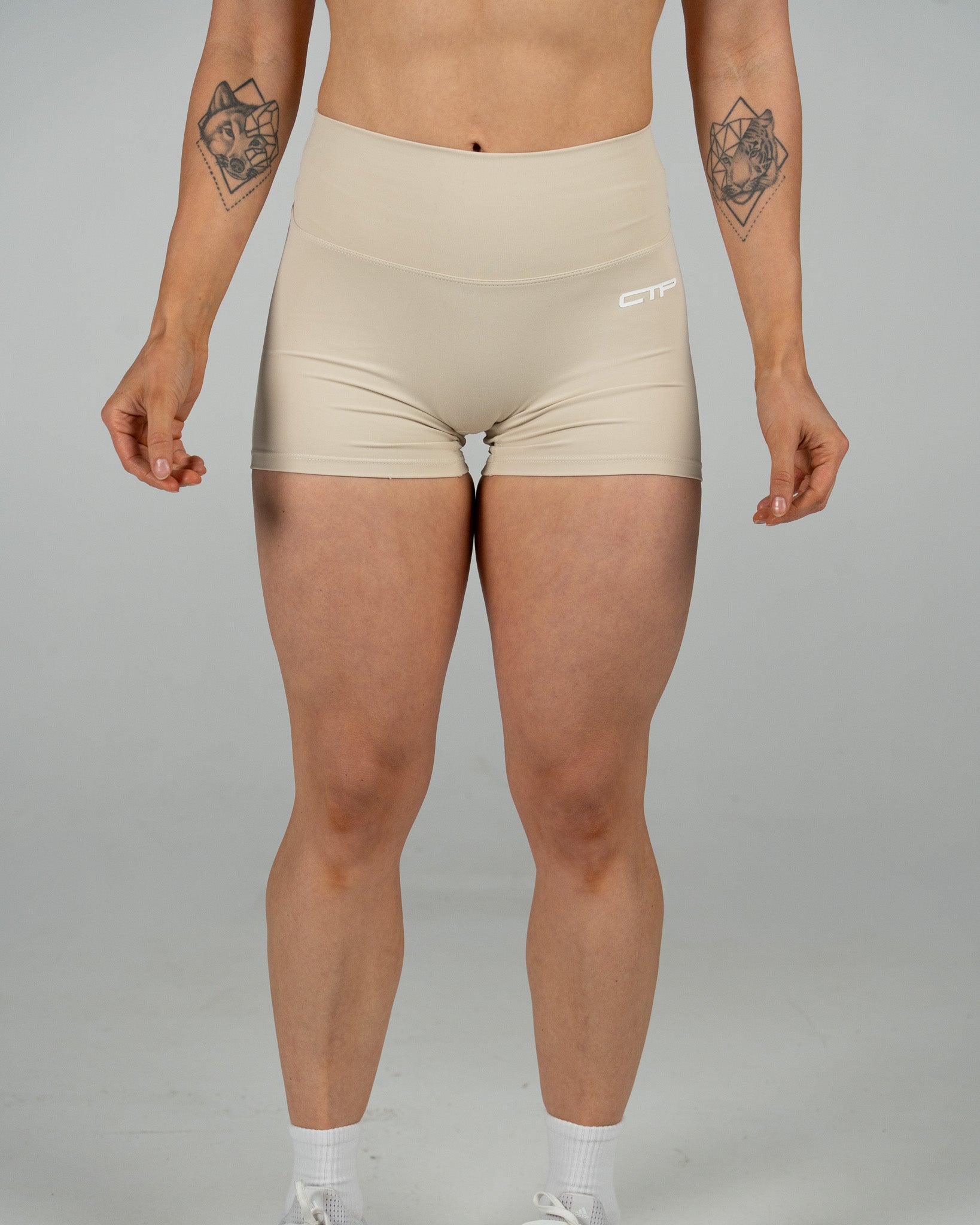 CTP “NOVA” SCRUNCH SHORTS IN VANILLA COVERTHEPUMP