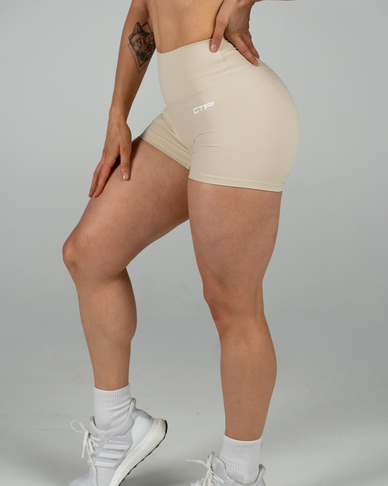 CTP “NOVA” SCRUNCH SHORTS IN VANILLA COVERTHEPUMP