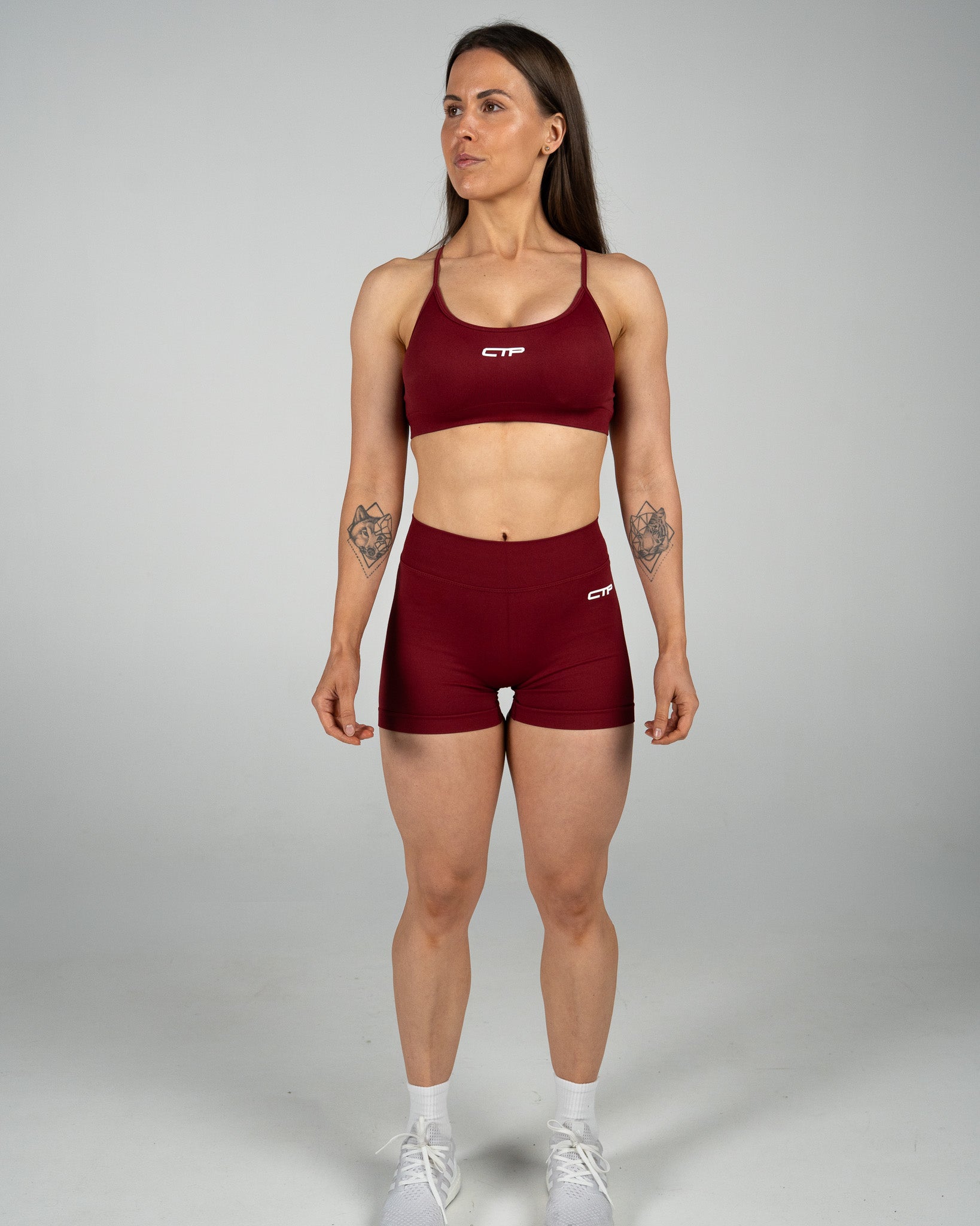 CTP “ELECTRA” SEAMLESS SCRUNCH SHORTS IN CRIMSON