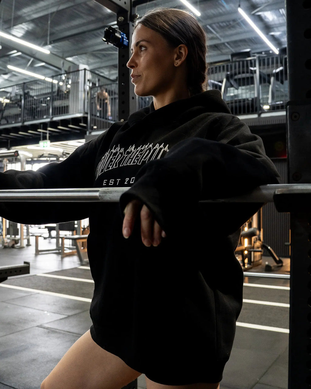 EMBROIDERED "INFERNO" UNISEX HOODIE IN BLACK X  WHITE FLAMES COVERTHEPUMP