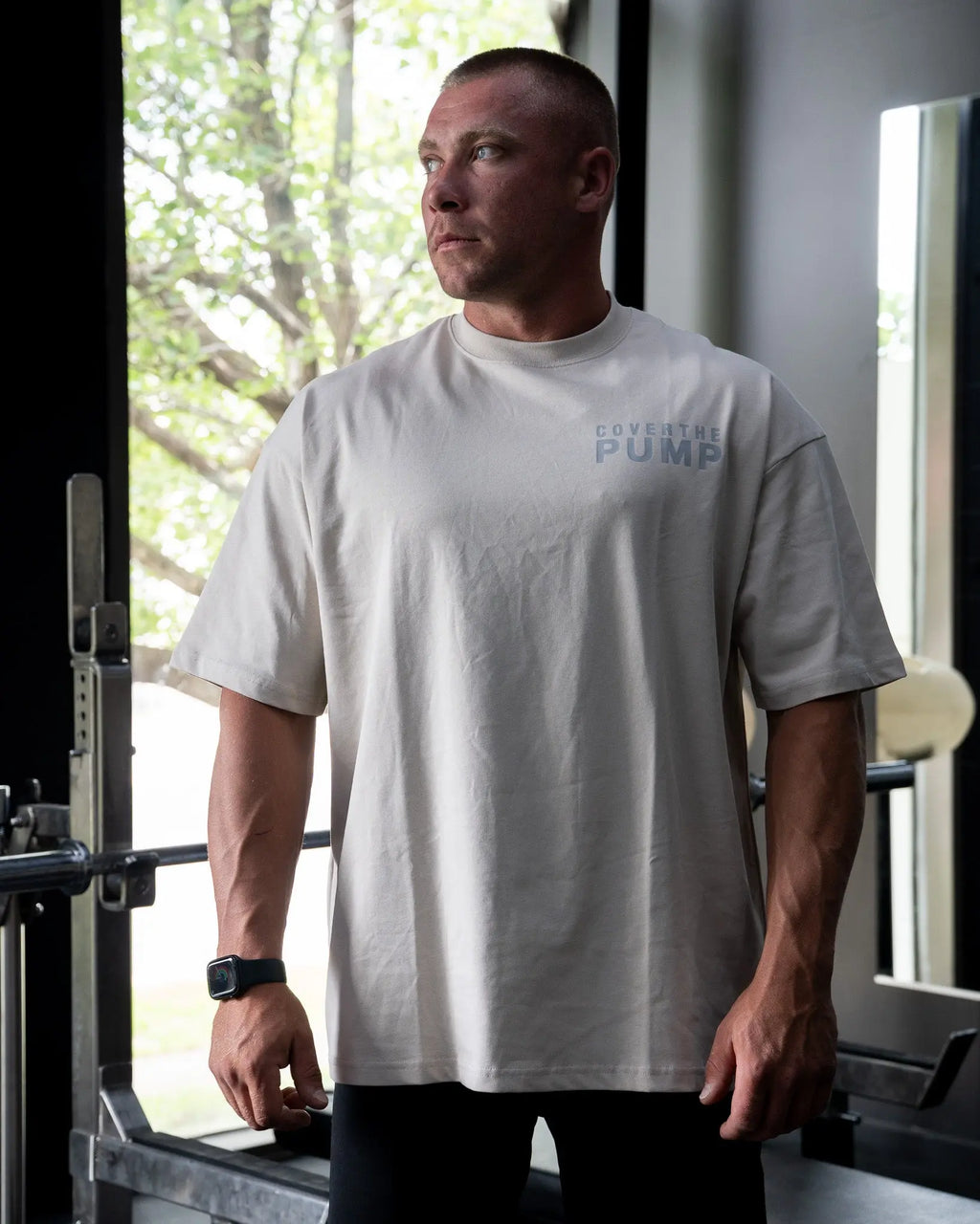 UNCROWNED OVERSIZED TEE IN SAND COVERTHEPUMP