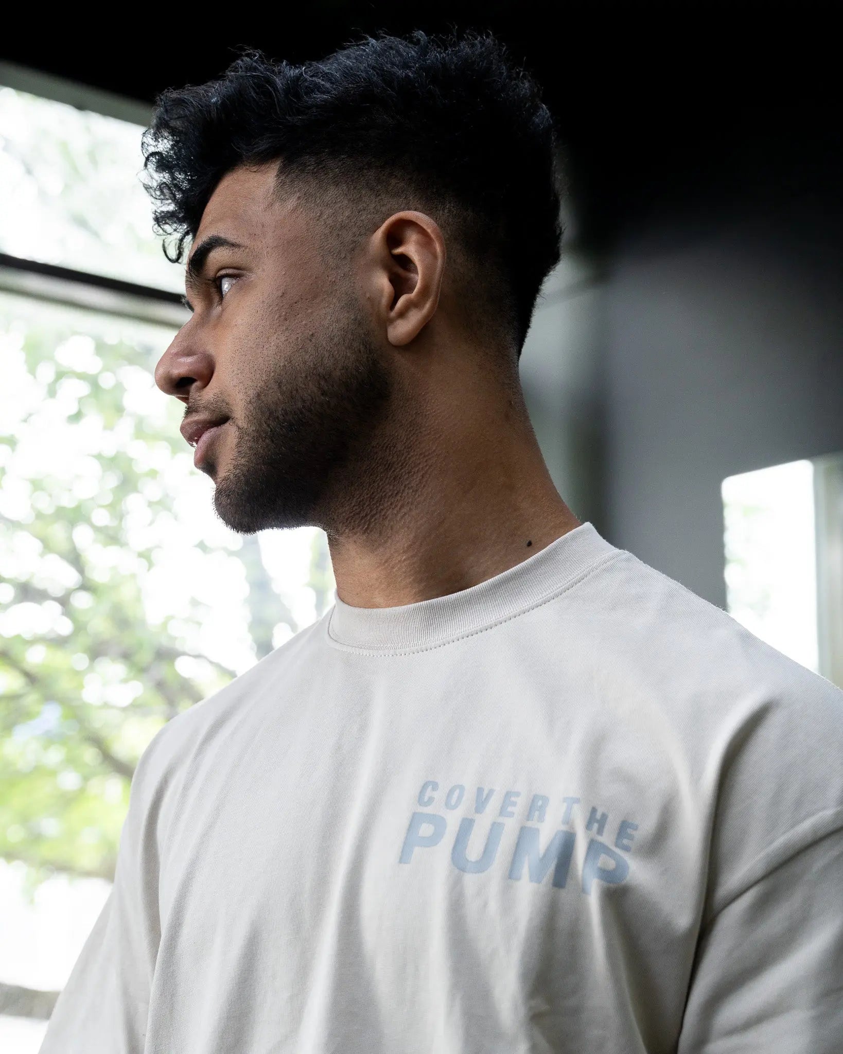 UNCROWNED OVERSIZED TEE IN SAND COVERTHEPUMP