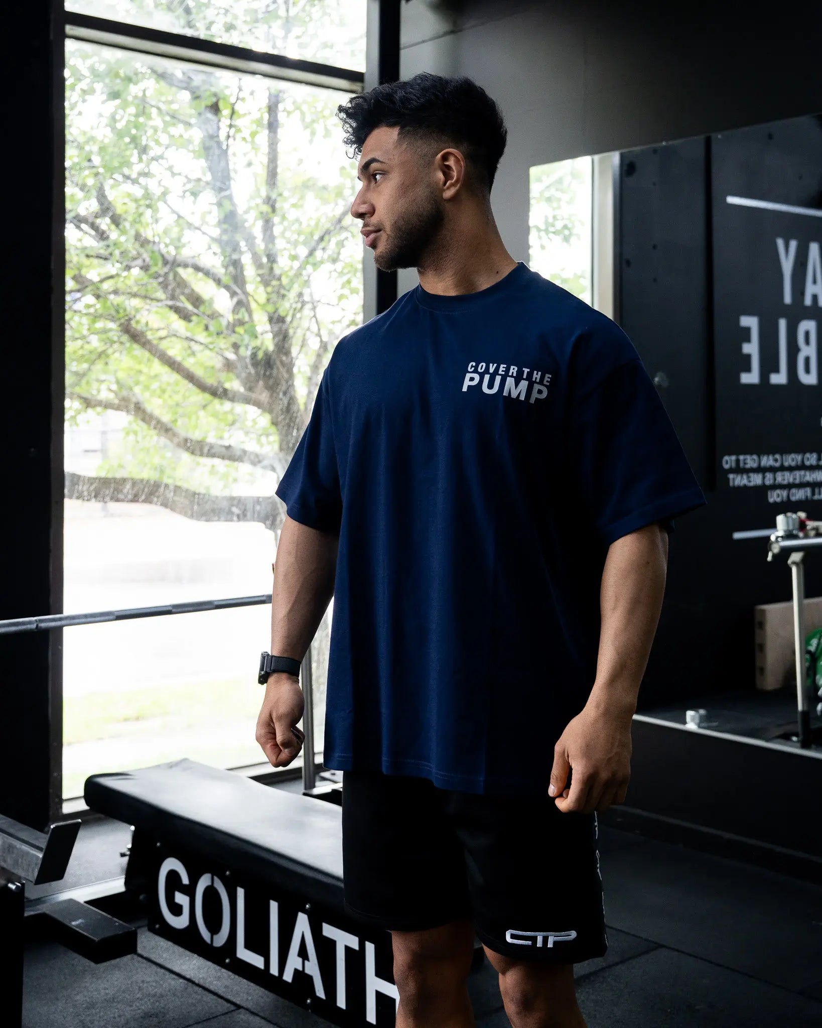 UNCROWNED OVERSIZED TEE IN SAPPHIRE COVERTHEPUMP