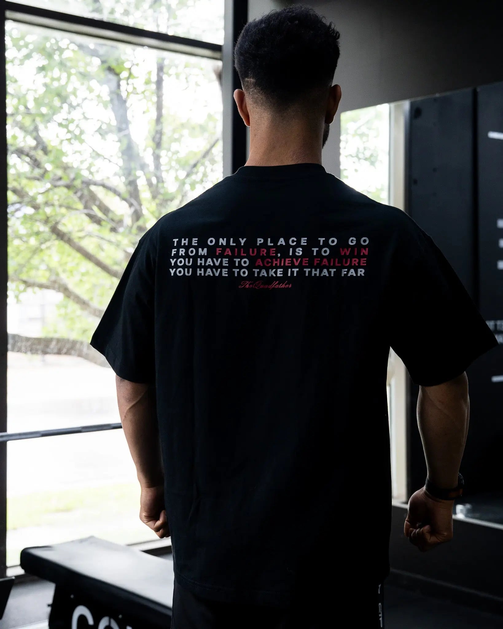 QUADFATHER OVERSIZED TEE IN MIDNIGHT BLACK COVERTHEPUMP