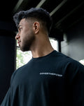 QUADFATHER OVERSIZED TEE IN MIDNIGHT BLACK COVERTHEPUMP