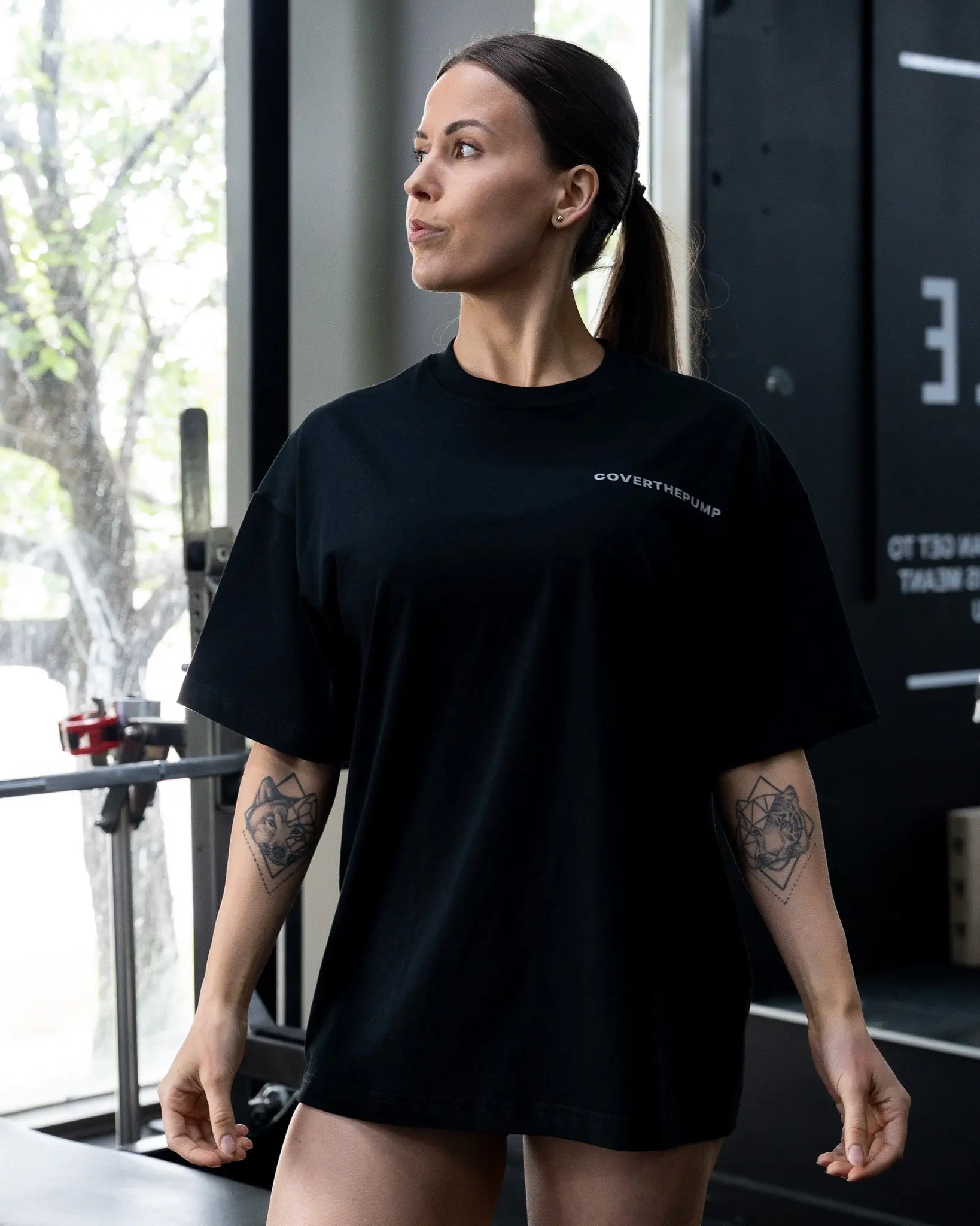 QUADFATHER OVERSIZED TEE IN MIDNIGHT BLACK COVERTHEPUMP