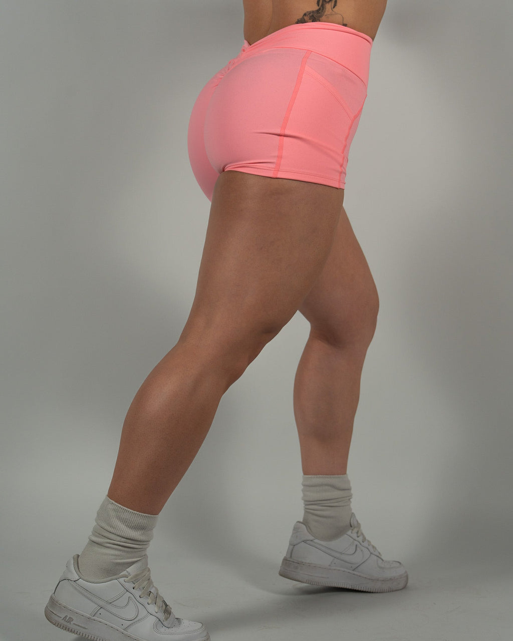 CTP “ASTRA” SCRUNCH SHORTS IN NEON PINK COVERTHEPUMP
