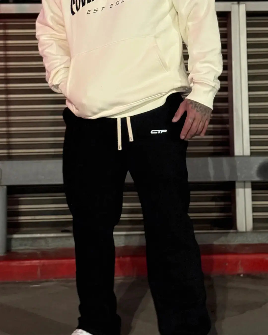 CTP "ICON" CUFFLESS UNISEX JOGGERS IN BLACK COVERTHEPUMP