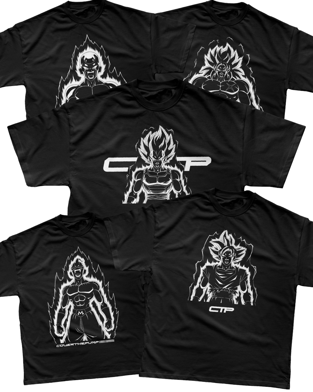 CTP x DBZ: Volume 1 Bundle BW Edition (5 Tees) COVERTHEPUMP