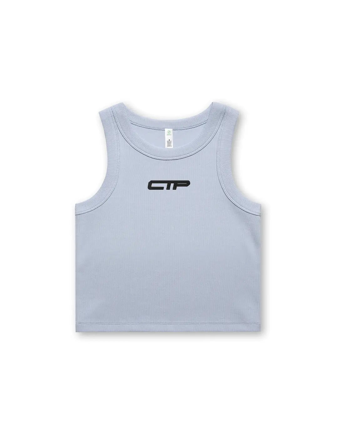 RIB CROP TANK IN MIST COVERTHEPUMP