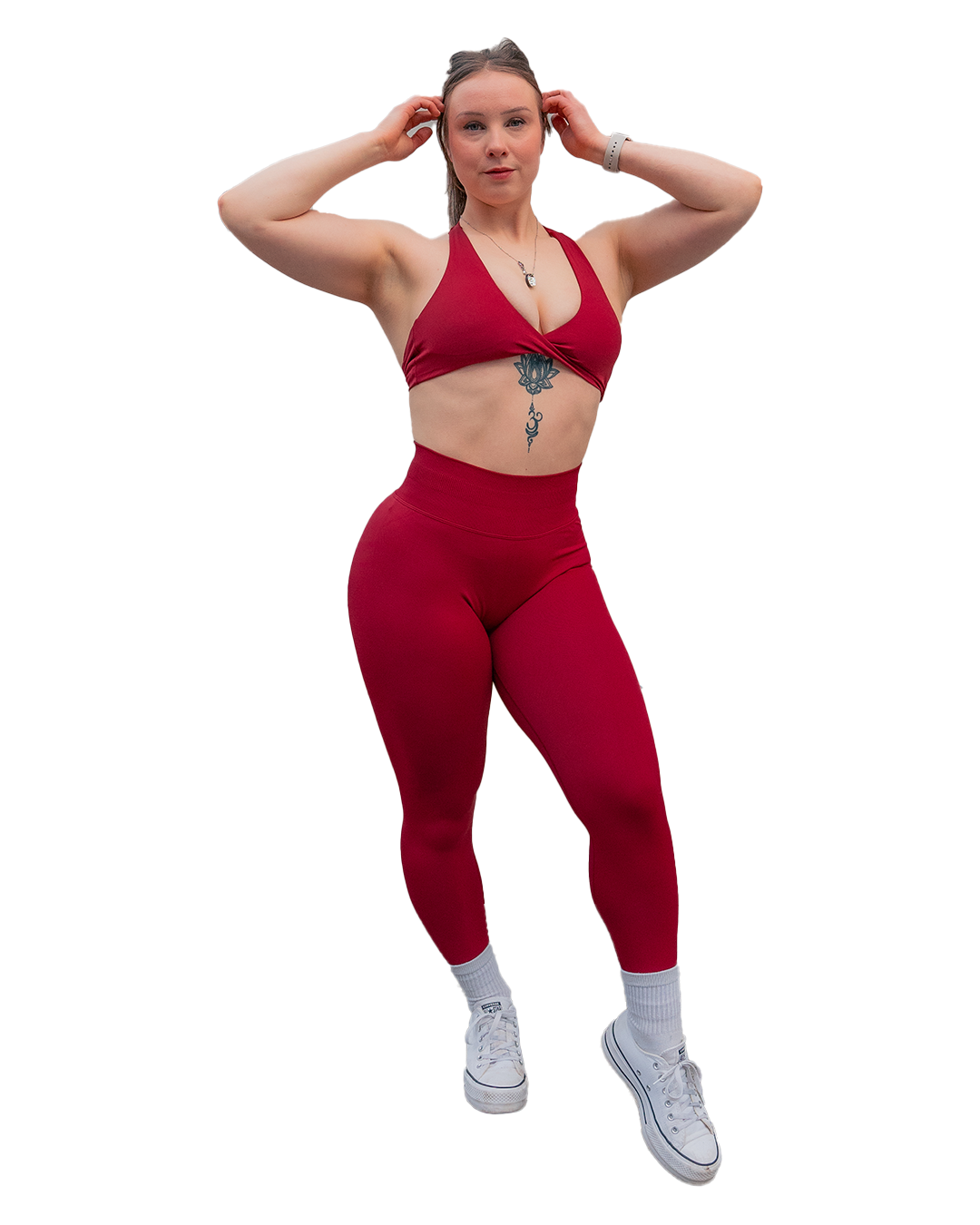 CTP “VEGA” SEAMLESS SCRUNCH LEGGINGS IN CRIMSON
